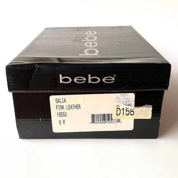 Bebe Galia Pink Leather Platform Sandals Size 6 Wood Base with Steel Heel 16350 - Picture 10 of 10